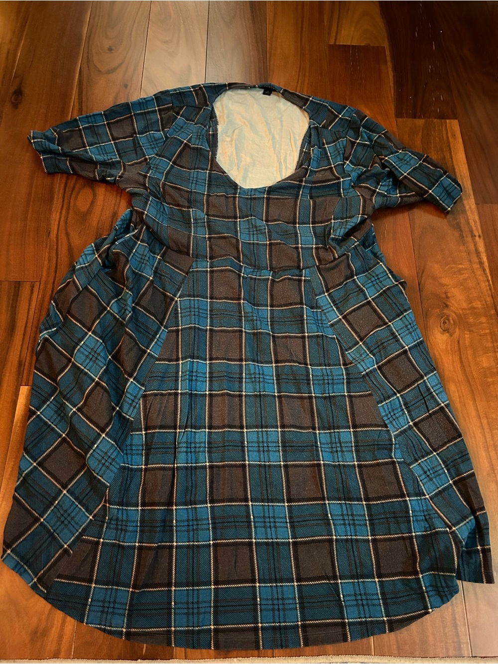 torrid Teal and Black Plaid Casual Dress